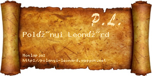 Polányi Leonárd névjegykártya